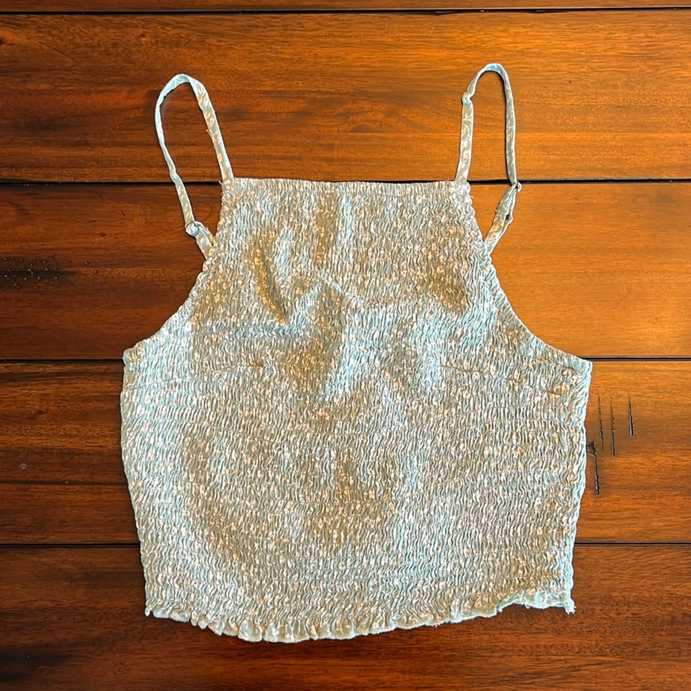 hollister floral cropped top (small)